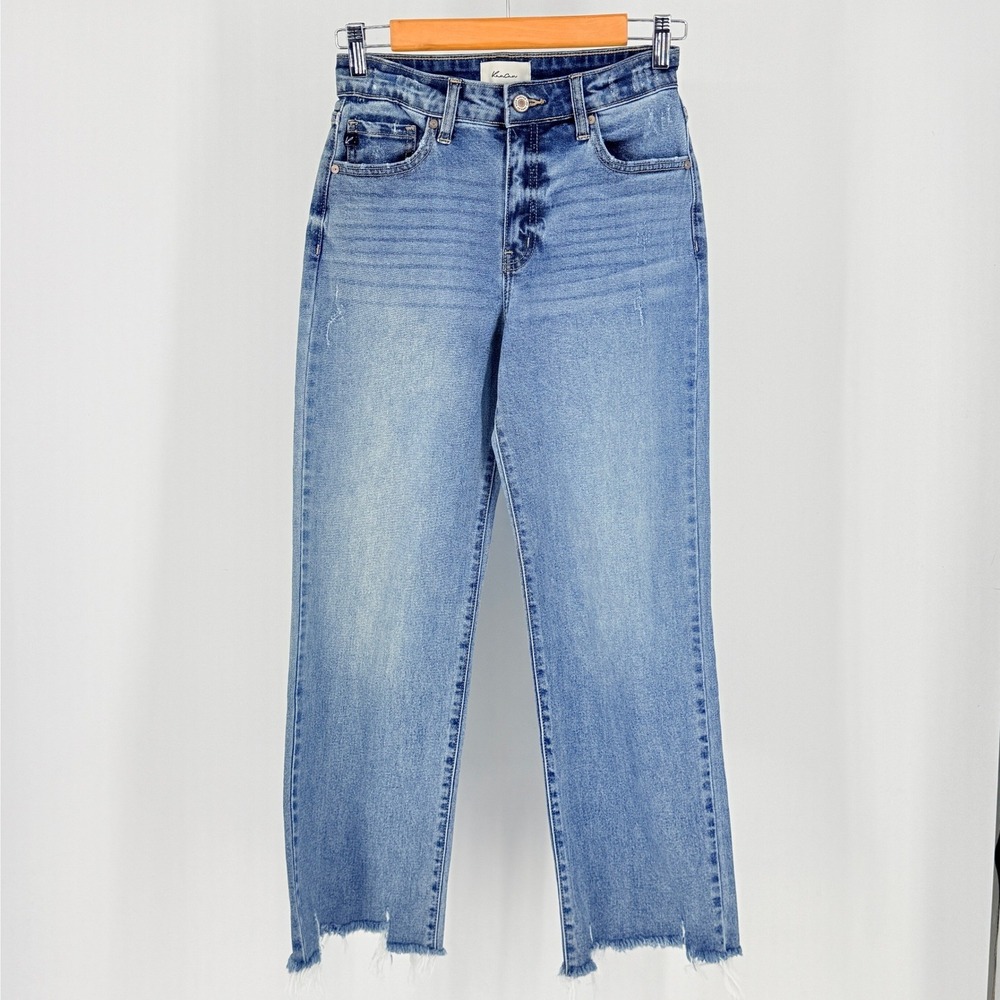 Kancan Light Blue High-Waist Straight Jeans
